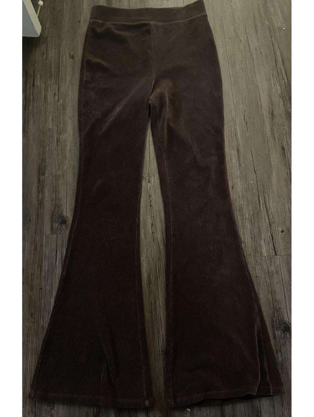 Y2K Aeropostale Flare Leg Brown Ribbed Corduroy Pants Sz M